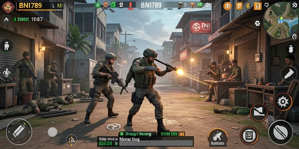 Tampilan gameplay yang menegangkan dalam BNI789.