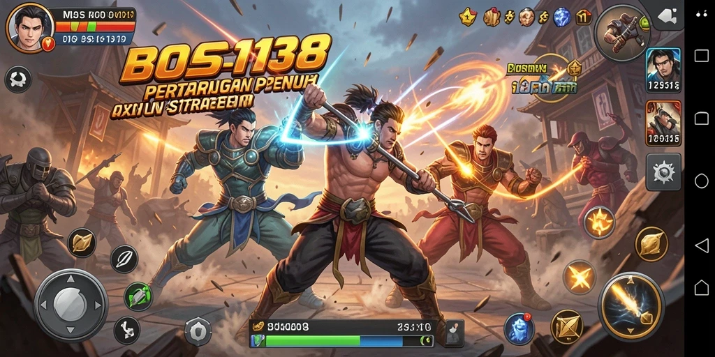 Tangkapan layar pertarungan intens dari game BOS138.