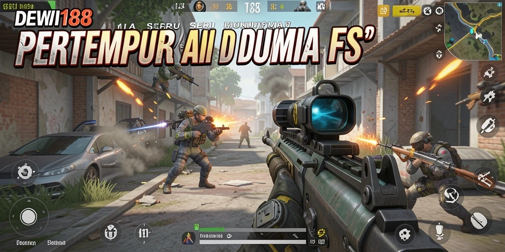 Tampilan gameplay seru DEWI188 dalam aksi penuh pertempuran.