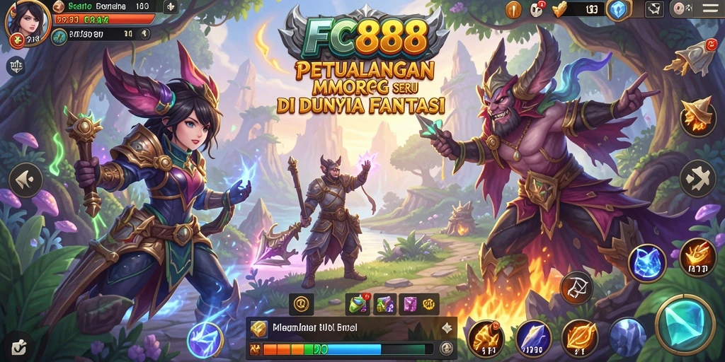 Tampilan gameplay yang mendebarkan dalam dunia fantasi MMORPG.