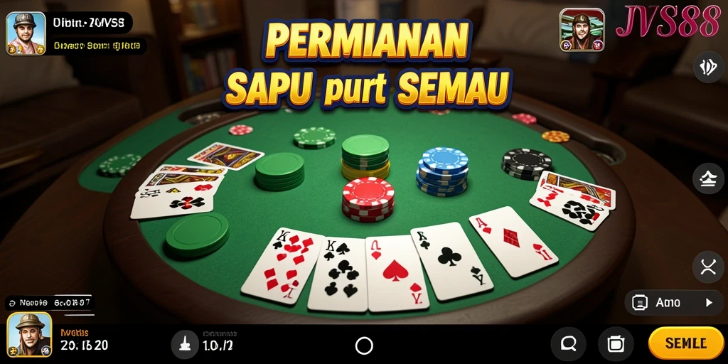 Tampilan menarik gameplay Gaple dalam JVS88 yang seru.
