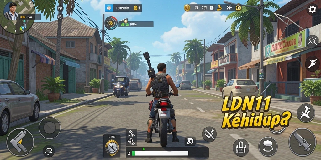 Tangkapan layar utama LDN11 menampilkan dunia virtual yang dinamis dan interaktif.