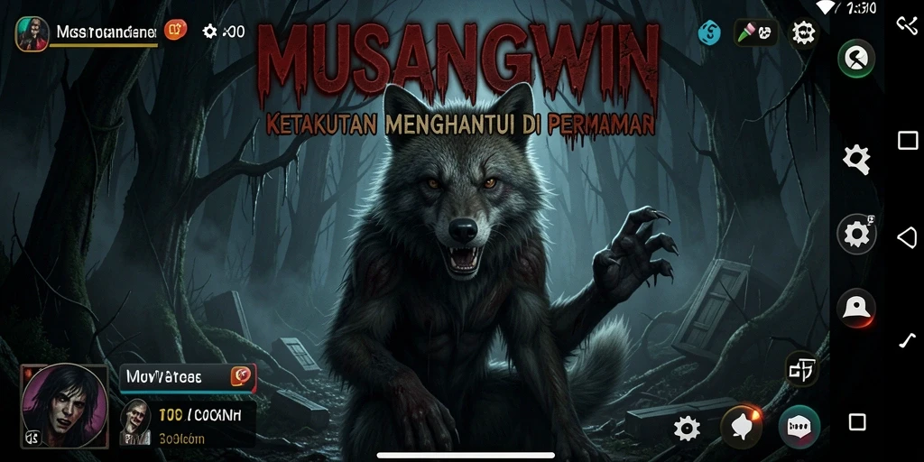 Screenshot gameplay MUSANGWIN yang menampilkan suasana Horror yang mencekam.