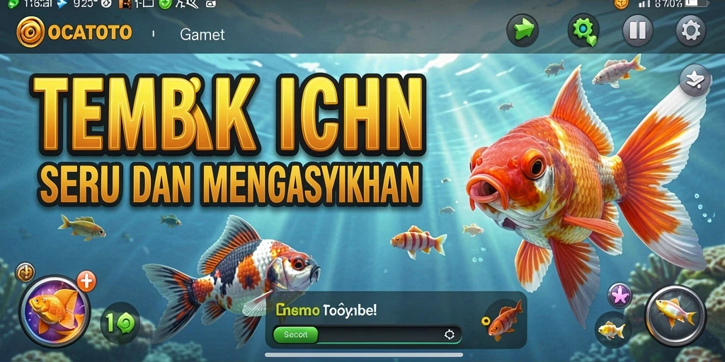 Screenshot gameplay OCATOTO yang menampilkan aksi seru Tembak Ikan.