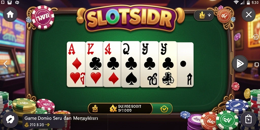 Gameplay menarik SLOTSIDR dalam bermain domino dengan teman.