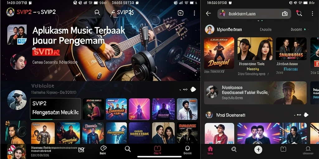 Tampilan gameplay dari aplikasi musik SVIP2 yang interaktif.