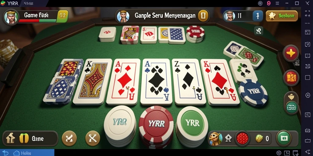 Screenshot gameplay YYRR menampilkan kartu Gaple yang menarik dan antarmuka yang user-friendly.